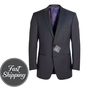 $429 INDOCHINO Men's Blazer Sport Coat Two Button Jacket 42L Gray Wool 1-Vent